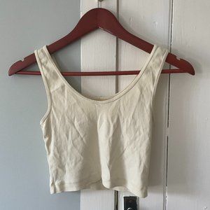 Brandy Melville Yellow/Cream Crop Top Tank